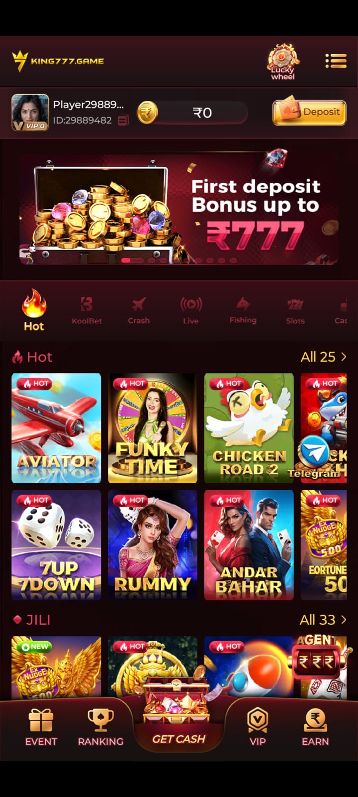 King777 Game mobile gaming platform